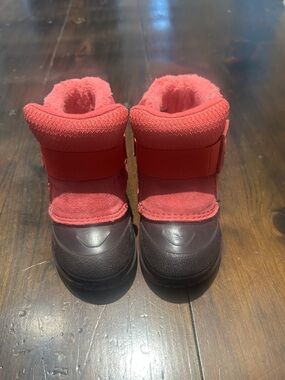The North Face Coral and Brown Kids Snow Boots